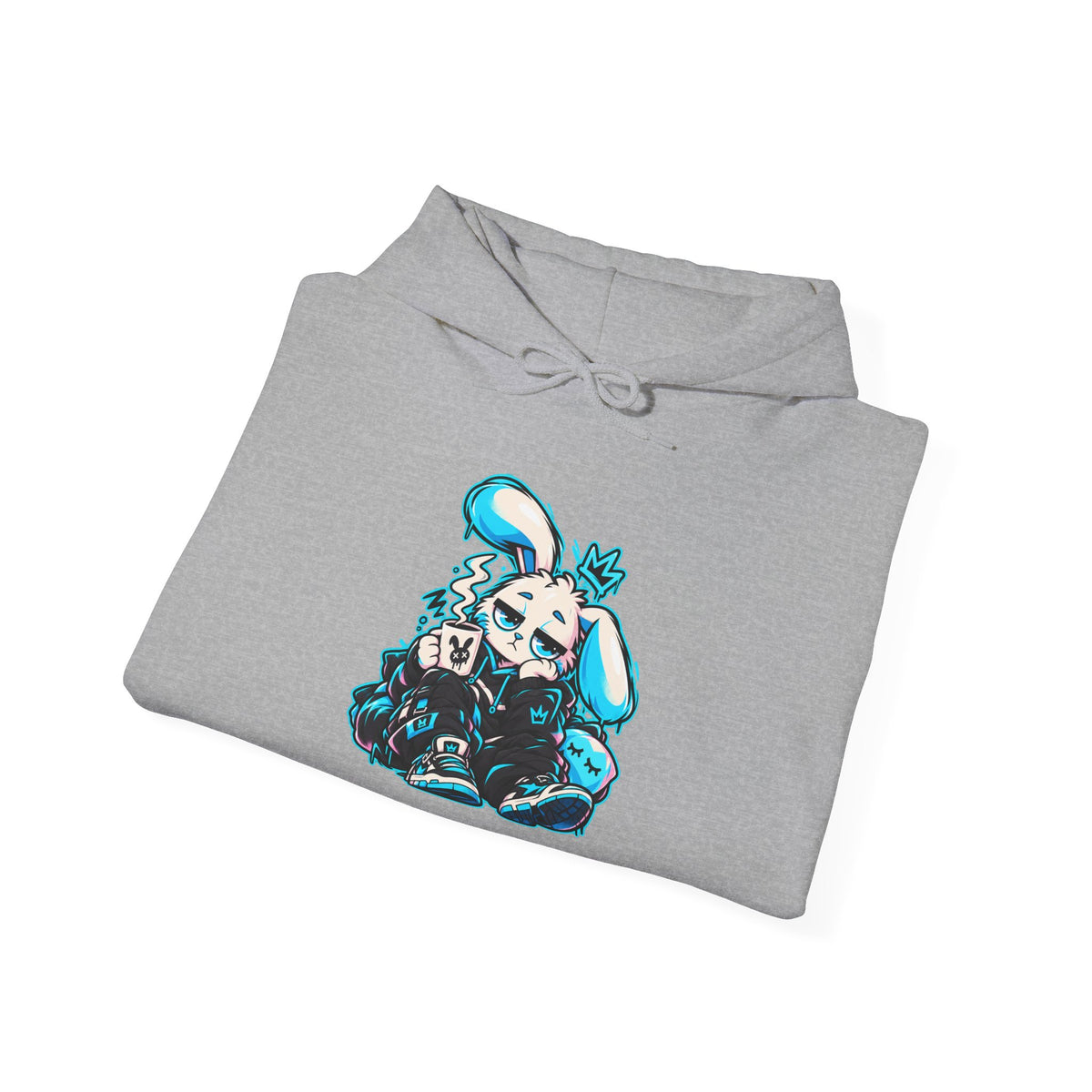 Sleepy Cyber Bunny Coffee Hoodie