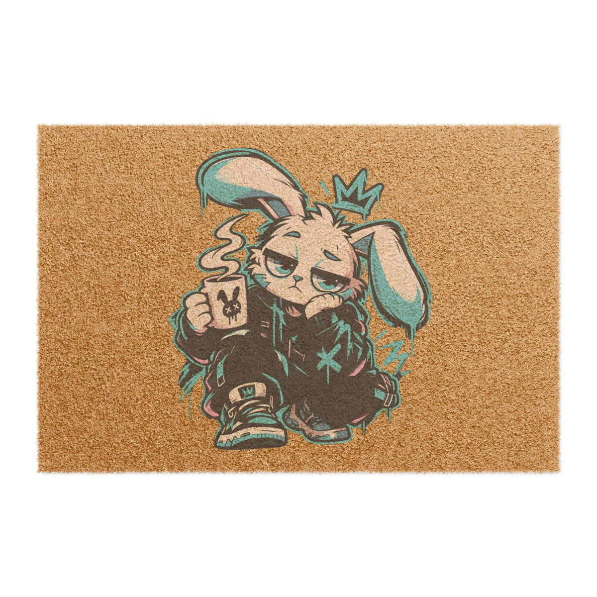 Graffiti Rabbit Coffee Doormat