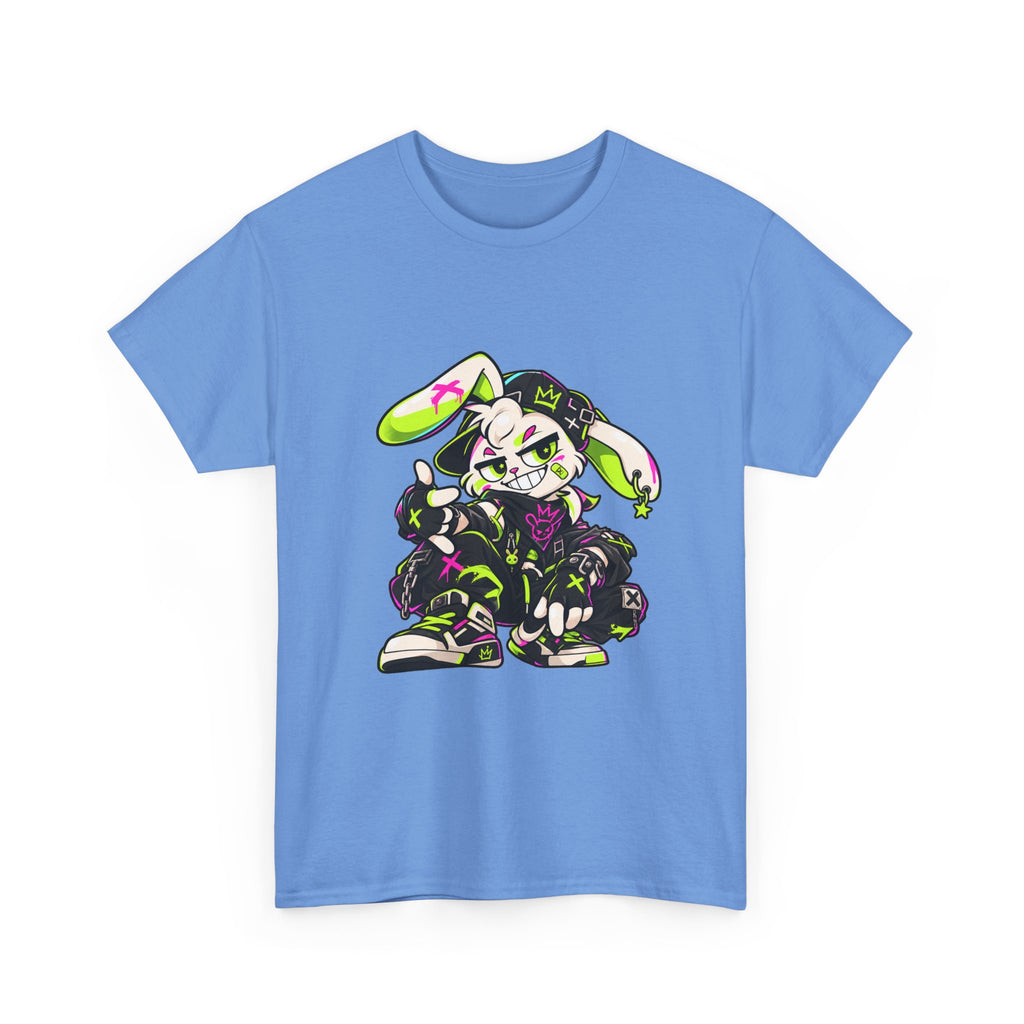 Neon Punk Bunny Heavy Cotton Tee in Carolina Blue