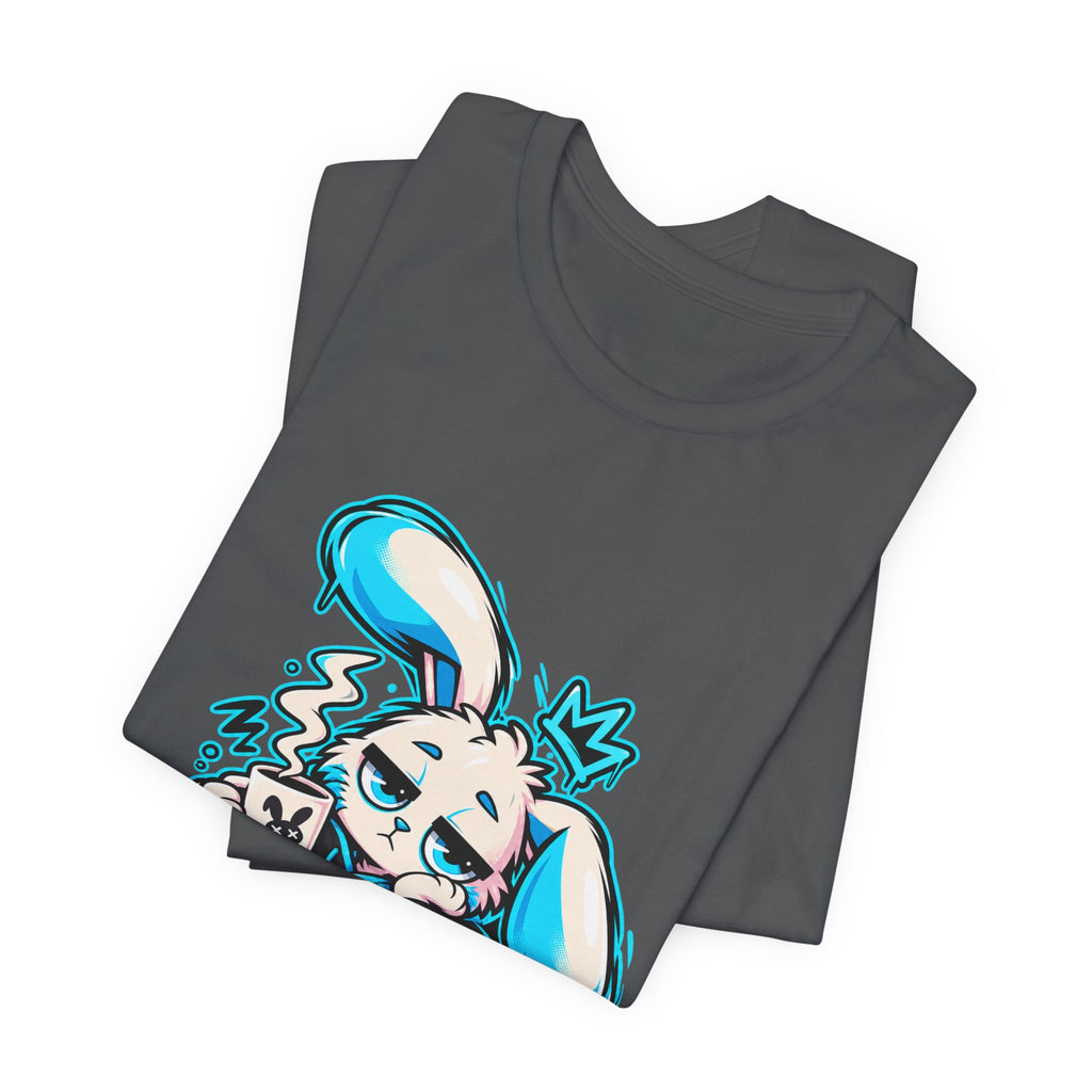 Sleepy Cyber Bunny Coffee Graphic Tee
