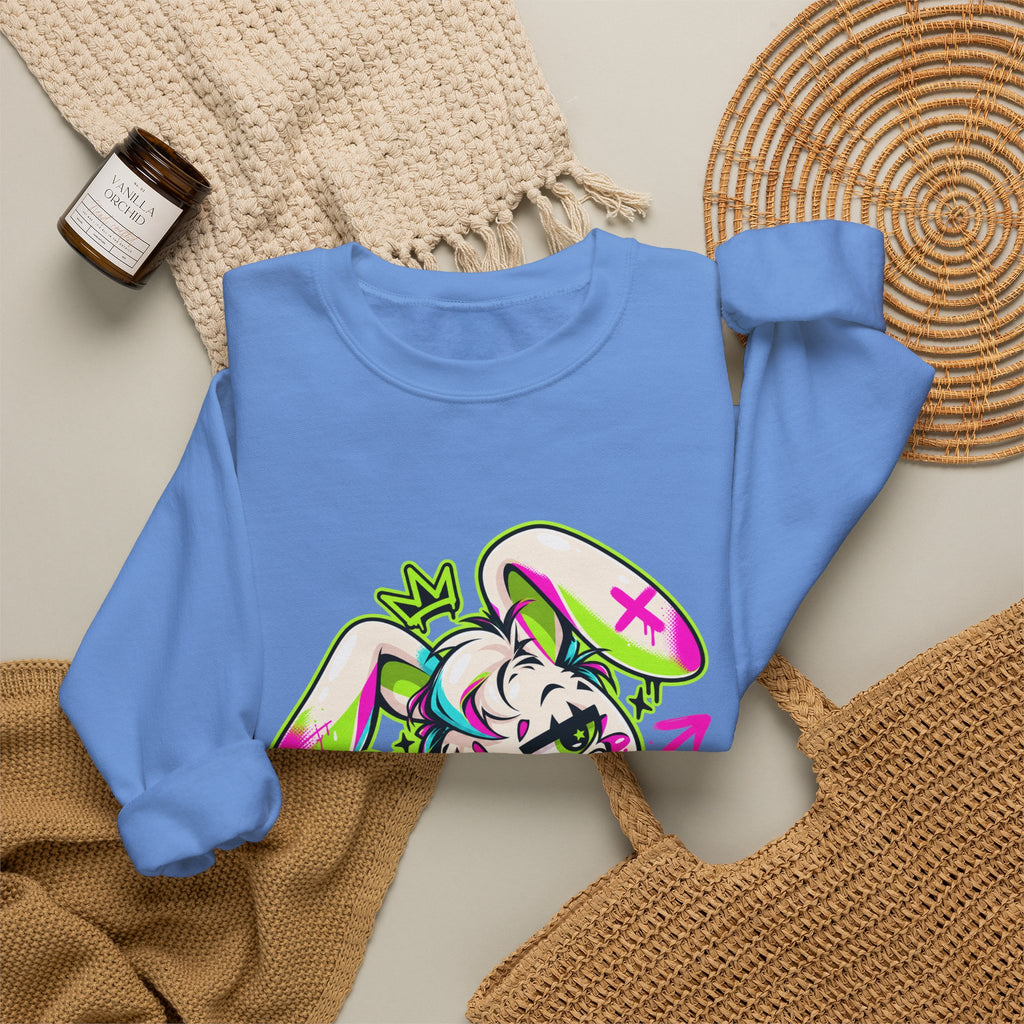 Punk Bunny Graffiti Crewneck Sweatshirt