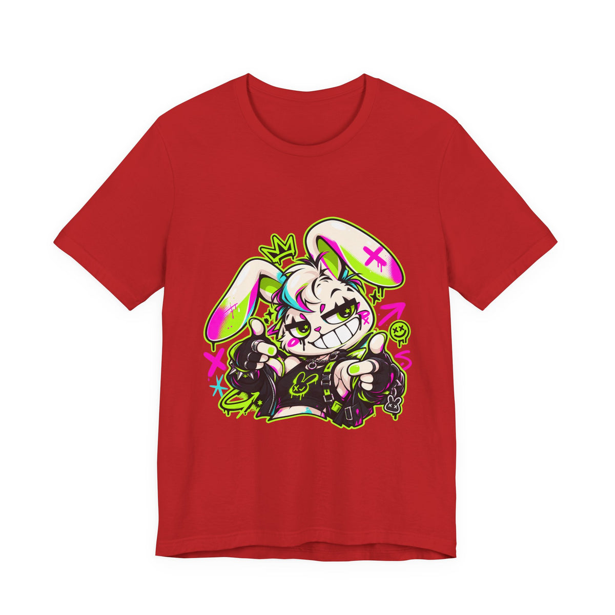 Punk Bunny Graffiti Premium Jersey Tee in Red