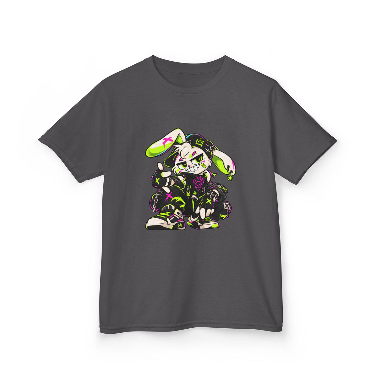 Neon Punk Bunny Kids Heavy Cotton Tee