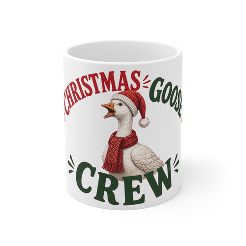 Christmas Goose Crew 11oz Mug Funny Holiday Coffee Cup