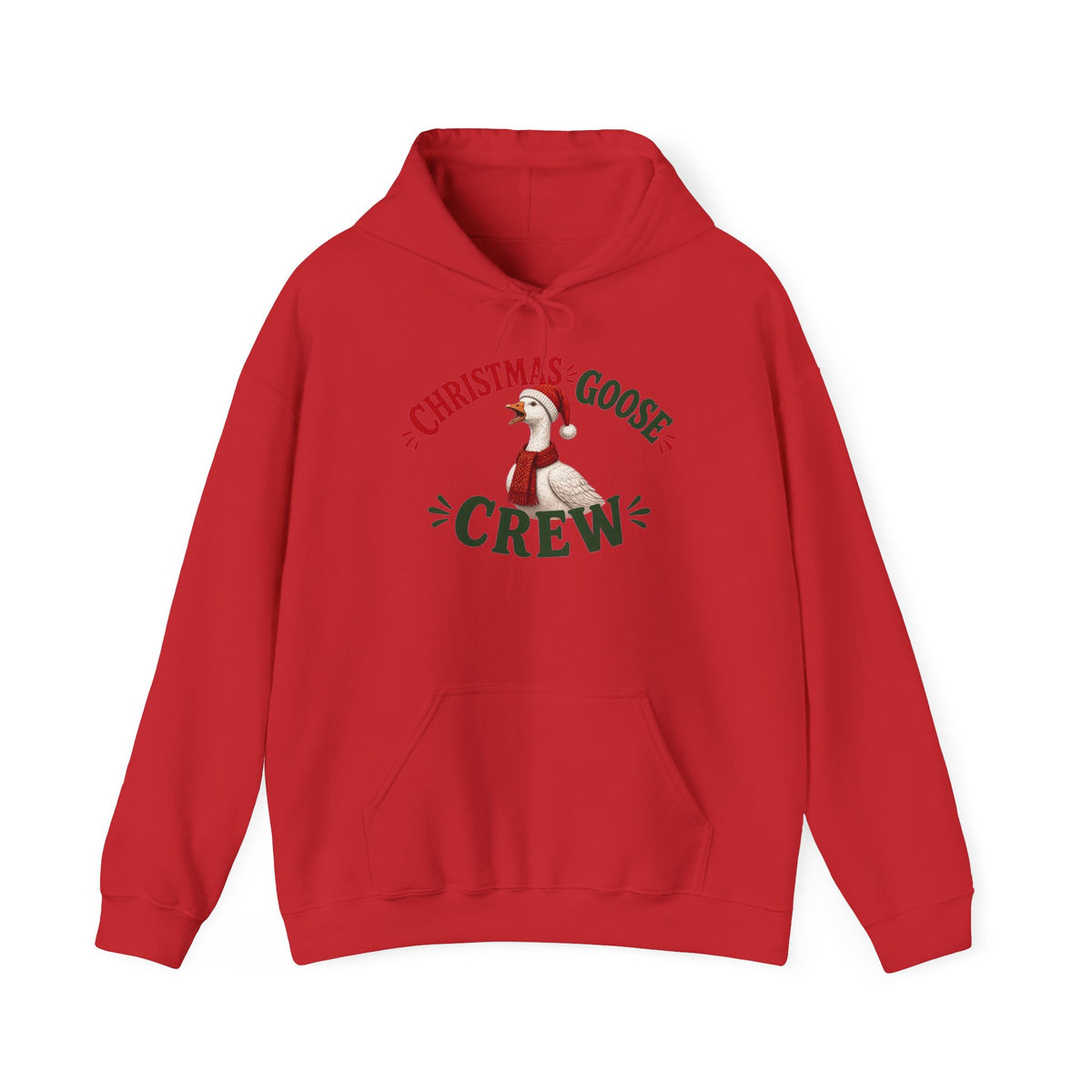 Christmas Goose Crew Hoodie Festive Goose Sweatshirt in Red