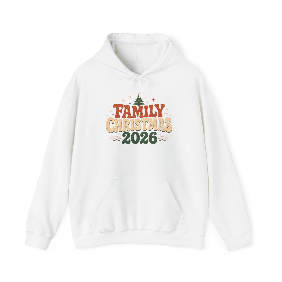 Retro Family Christmas 2026 Hoodie in White