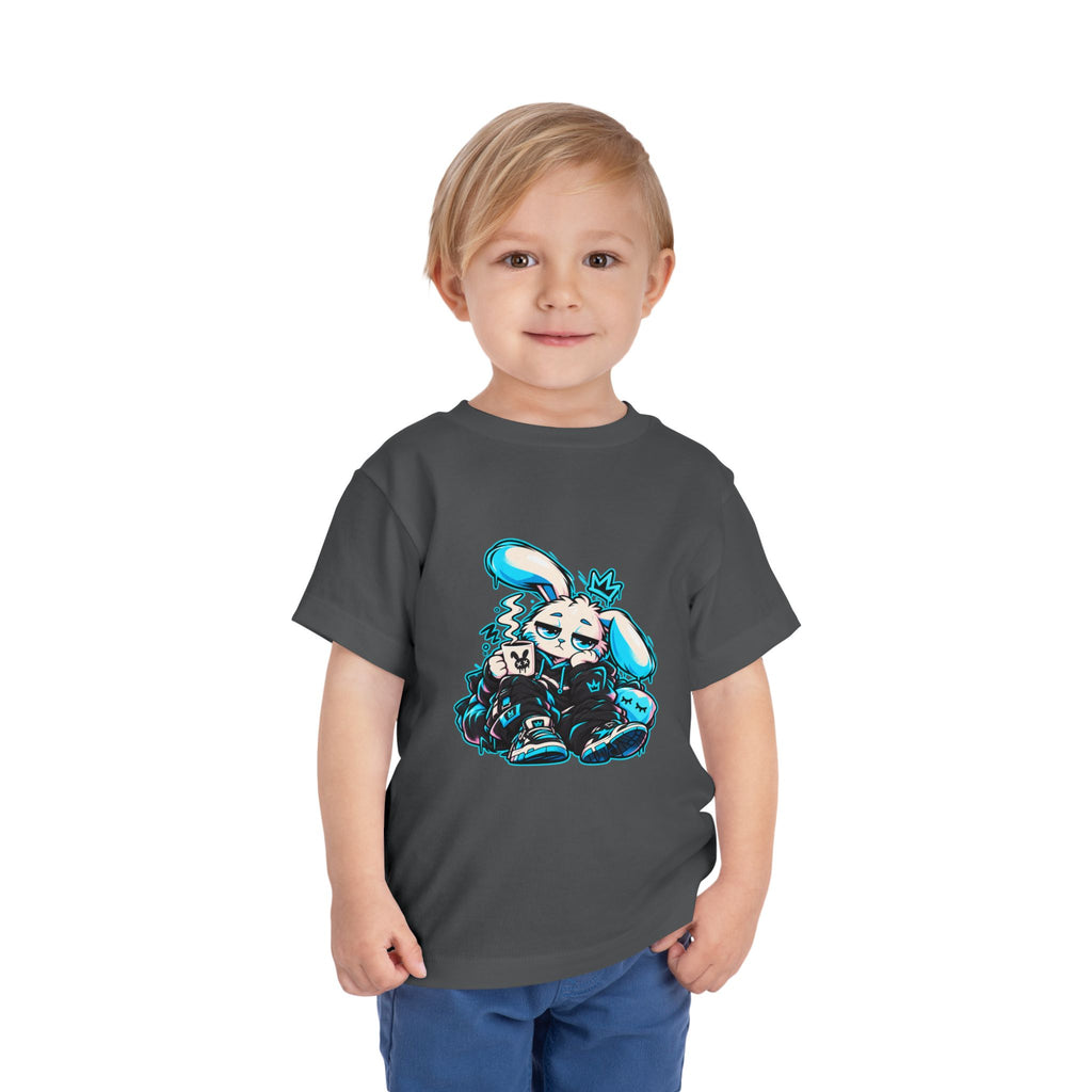 Sleepy Cyber Bunny Toddler Coffee Tee