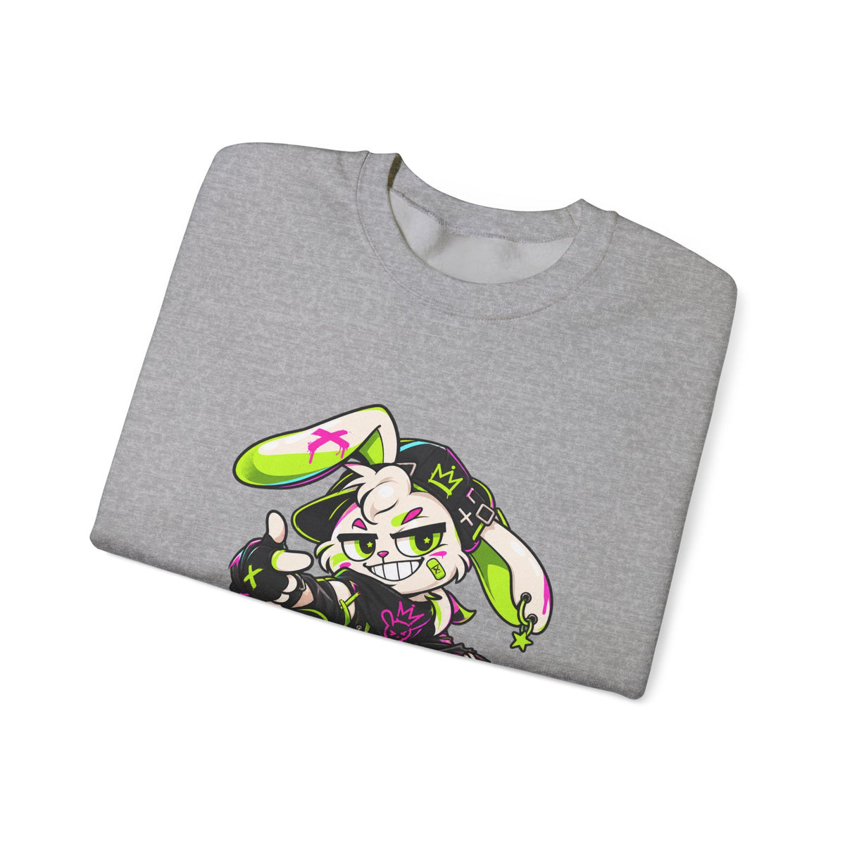 Neon Punk Bunny Crewneck Sweatshirt