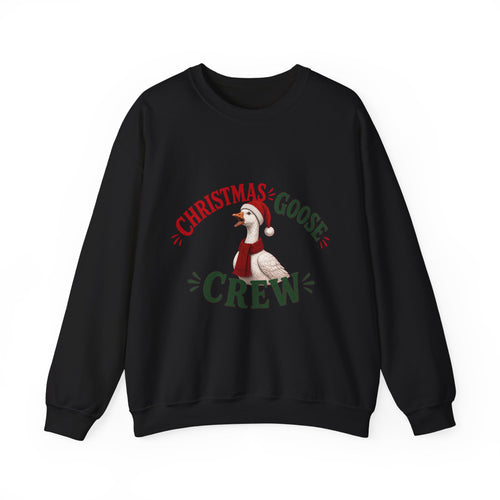 Christmas Goose Crew Crewneck Sweatshirt Cozy Holiday Gift in Black