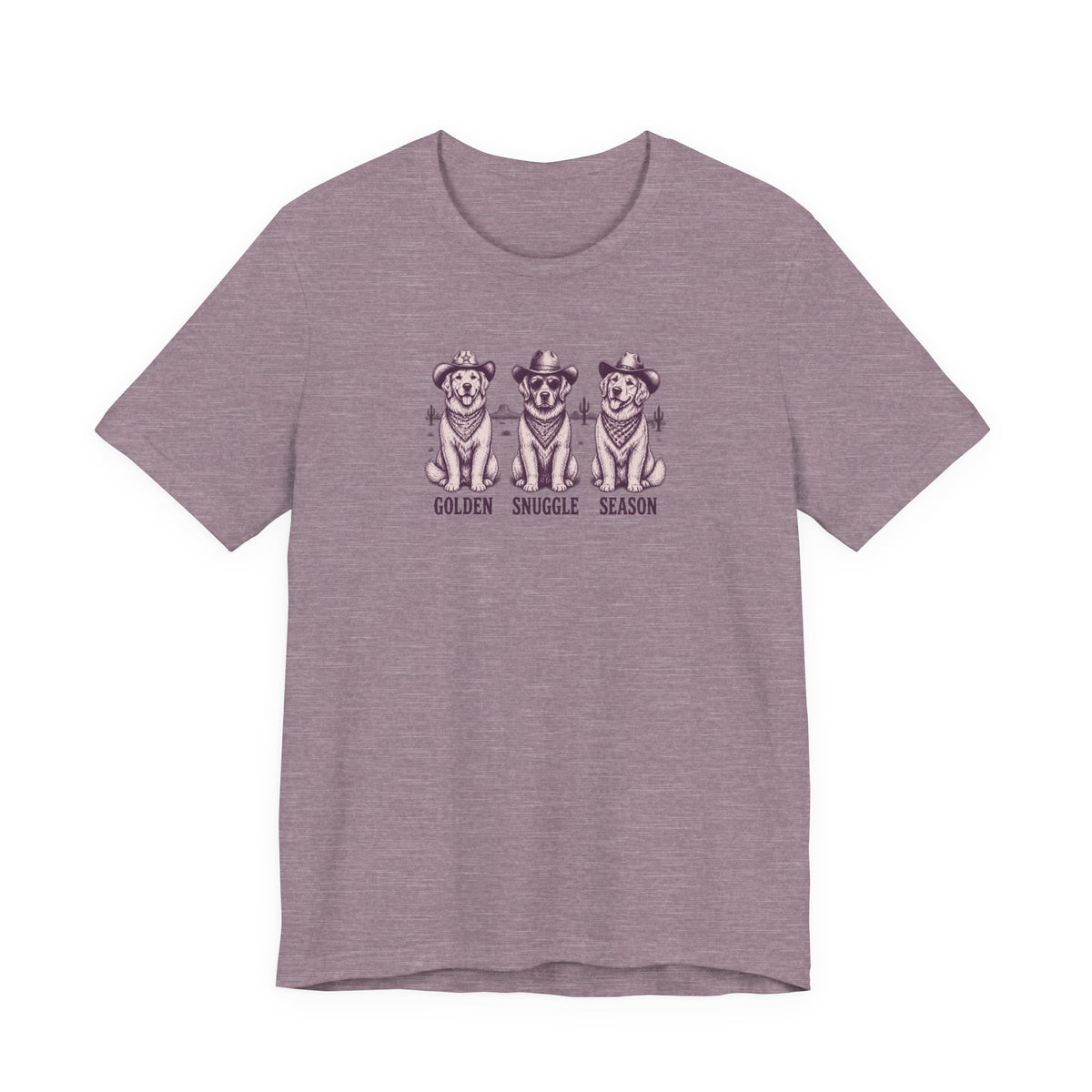 Golden Snuggle Season - Retriever Mom Tee in Heather Purple