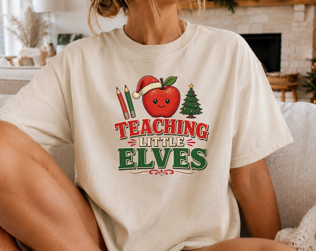 Teaching Little Elves oversized graphic tee, Ivory, photo 4