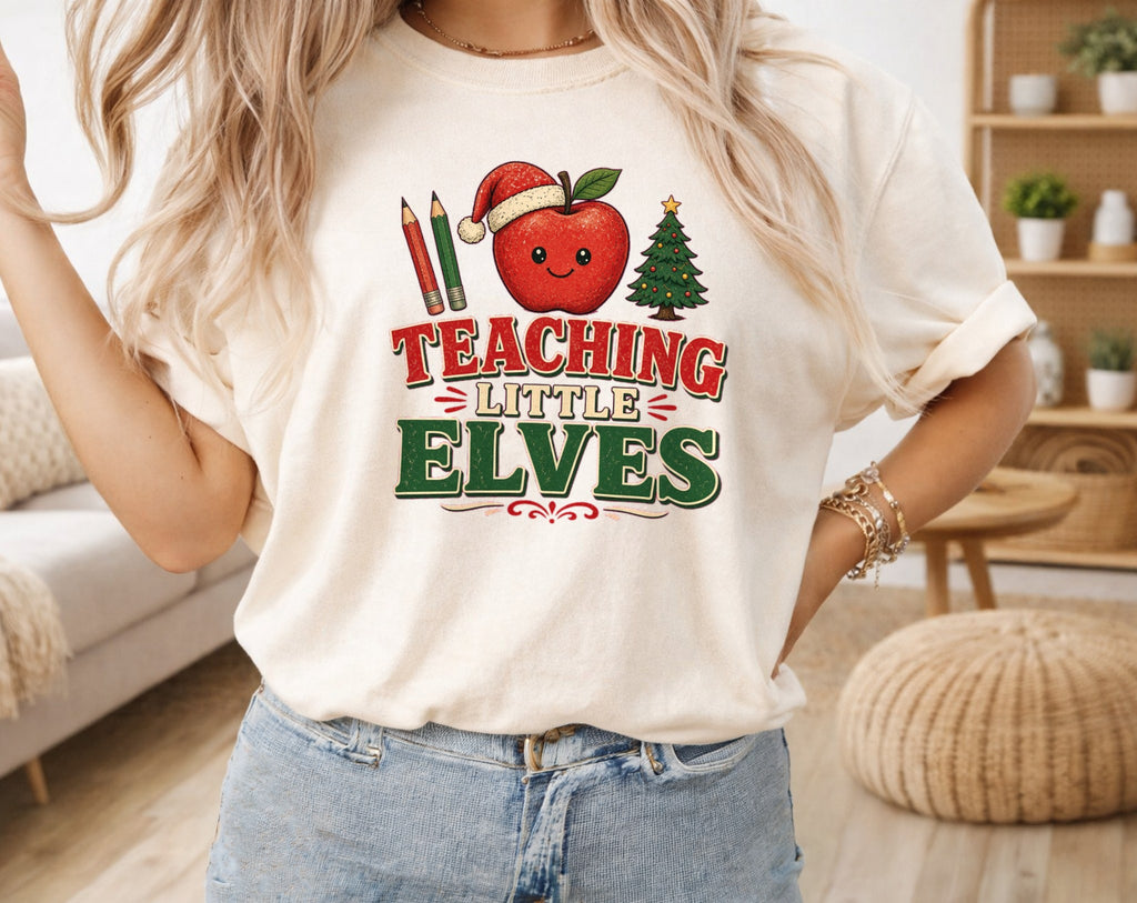 Teaching Little Elves oversized graphic tee, Ivory, photo 6